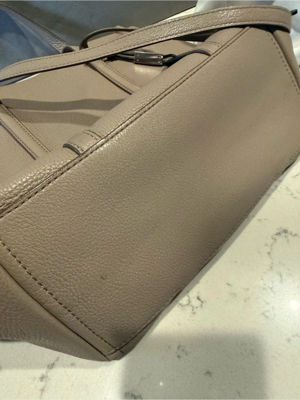 Marc Jacobs Stone Tote with Red Trim